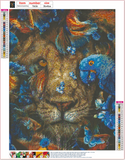 Full Diamond Painting kit - Lion and parrot