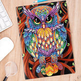 DIY Diamond Painting Notebook - Owl (No lines)