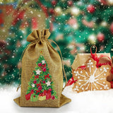 5D diamond painting Christmas decoration Linen candy bag gift bag - Hibah-Diamond painting art studio
