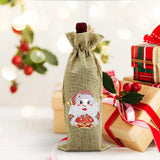5D diamond painting Christmas decoration Linen wine bag gift bag - Hibah-Diamond painting art studio