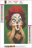 Full Diamond Painting kit - Halloween lady with rose
