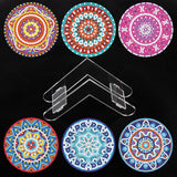 6 Pcs Diamond Painting Mandala Coasters with Holder