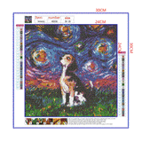 Full Diamond Painting kit - Basset Hound under the beautiful starry sky