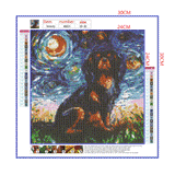 Full Diamond Painting kit - Bernese Mountain Dog under the beautiful starry sky