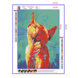 Full Diamond Painting kit - Cat licking fur