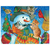 Full Diamond Painting kit - Christmas snowman and kitten