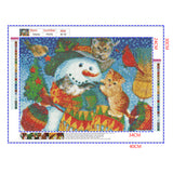 Full Diamond Painting kit - Christmas snowman and kitten