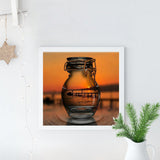 Full Diamond Painting kit - Reflection of sunset in a glass bottle