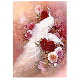 Full Diamond Painting kit - White peacock and flower