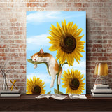Full Diamond Painting kit - Kitten lying in sunflowers