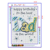 Full Diamond Painting kit - Happy birthday to the best dad in the world!