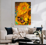 Full Diamond Painting kit - Sunflower and butterfly
