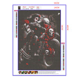 Full Diamond Painting kit - Skeleton couple riding a motorcycle