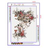 Full Diamond Painting kit - Flowers on skull