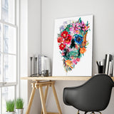 Full Diamond Painting kit - Flowers on skull