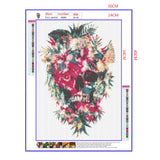 Full Diamond Painting kit - Flowers on skull