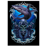 Full Diamond Painting kit - skull and shark