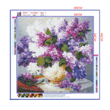 Full Diamond Painting kit - Lilac flowers (16x16inch)
