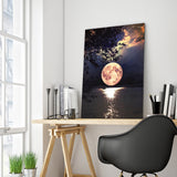 Full Diamond Painting kit - Big moon above the lake