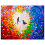 Full Diamond Painting kit - Birds on color branches