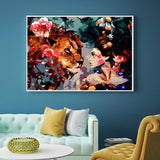Full Diamond Painting kit - Beautiful woman and tiger