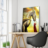 Full Diamond Painting kit - Dragon and queen