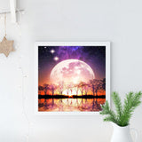 Full Diamond Painting kit - Moon on the lake