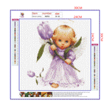 Full Diamond Painting kit - Angel holding a flower