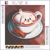Full Diamond Painting kit - Dog in coffee