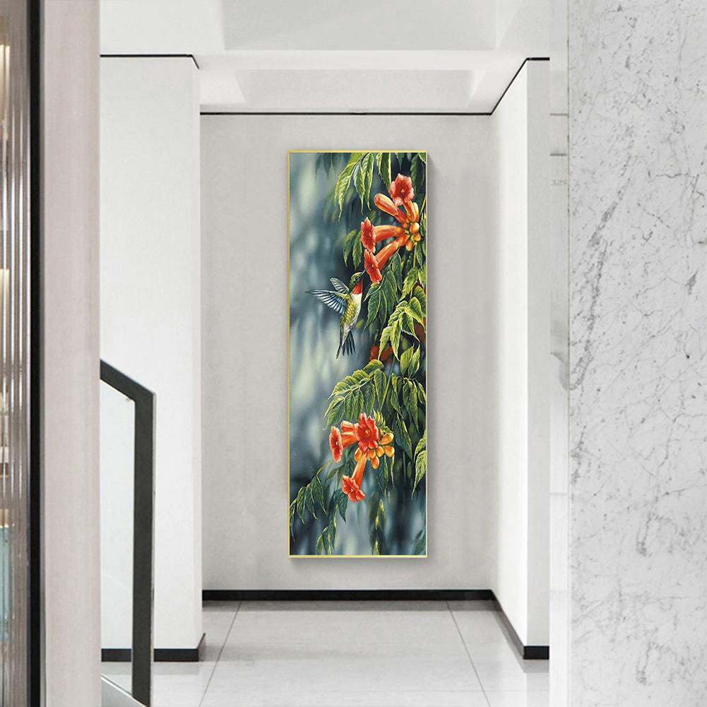Full Large Diamond Painting kit - Hummingbird picking nectar