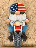 Full Diamond Painting kit - Christmas gnome riding a motorcycle