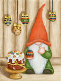 Full Diamond Painting kit - Christmas gnome eating cake