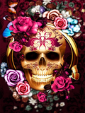 Full Diamond Painting kit - Skull and flowers