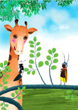 Full Diamond Painting kit - Giraffe and insect