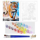 DIY Painting by number kit | Ferocious tiger