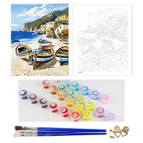 DIY Painting by number kit | Boats on the beach