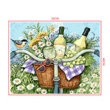 DIY Painting by number kit | Flowers and wines on the front of the bicycle