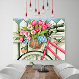 DIY Painting by number kit | Flowers on the front of the bicycle