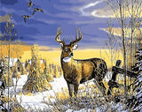 DIY Painting by number kit | Deer on the snow