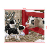 DIY Painting by number kit | Friendly dogs and pig