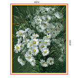 DIY Painting by number kit | White daisy flower