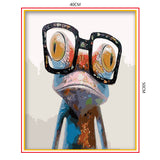 DIY Painting by number kit | Frog with big glasses