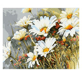 DIY Painting by number kit | White daisy flowers