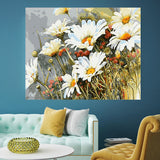 DIY Painting by number kit | White daisy flowers