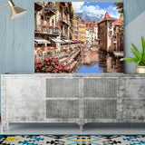 DIY Painting by number kit | Town by the river