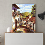 DIY Painting by number kit | Village scenery
