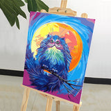 DIY Painting by number kit | Nighthawk under the big moon