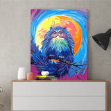 DIY Painting by number kit | Nighthawk under the big moon