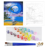 DIY Painting by number kit | The seaside under the big moon
