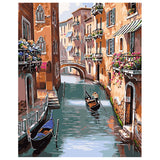 DIY Painting by number kit | Beautiful view of the river in Venice